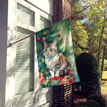 Load image into Gallery viewer, Munchkin Cat By the Christmas Tree House Flag