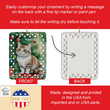 Load image into Gallery viewer, Munchkin Cat By the Christmas Tree Porcelain Ornament