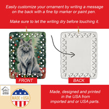 Load image into Gallery viewer, Nebelung Cat By the Christmas Tree Porcelain Ornament
