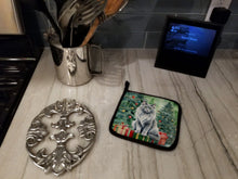 Load image into Gallery viewer, Nebelung Cat By the Christmas Tree Pot Holders - Set of 2 Decorative Kitchen Helpers | Made in the USA