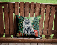 Load image into Gallery viewer, Nebelung Cat By the Christmas Tree Throw Pillow - 14x14 Decorative Pillow – Art for Your Home &amp; Patio