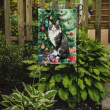 Load image into Gallery viewer, Norwegian Forest Cat Christmas Garden Flag - Cat by the Christmas Tree - Cat-Themed Holiday Yard Decor