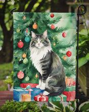 Load image into Gallery viewer, Norwegian Forest Cat Christmas Garden Flag - Cat by the Christmas Tree - Cat-Themed Holiday Yard Decor