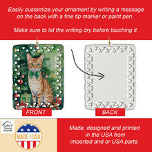 Load image into Gallery viewer, Ocicat Cat By the Christmas Tree Porcelain Ornament