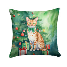 Load image into Gallery viewer, Ocicat Cat By the Christmas Tree Throw Pillow - 14x14 Decorative Pillow – Art for Your Home &amp; Patio