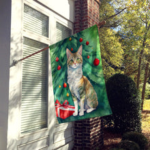 Load image into Gallery viewer, Oregon Rex Cat By the Christmas Tree House Flag