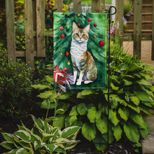 Load image into Gallery viewer, Oregon Rex Christmas Garden Flag - Cat by the Christmas Tree - Cat-Themed Holiday Yard Decor