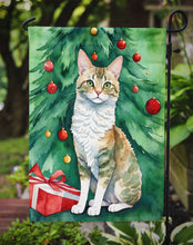 Load image into Gallery viewer, Oregon Rex Christmas Garden Flag - Cat by the Christmas Tree - Cat-Themed Holiday Yard Decor