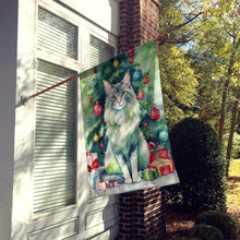 Load image into Gallery viewer, Oriental Longhair Cat By the Christmas Tree House Flag