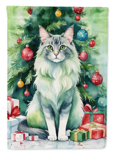 Load image into Gallery viewer, Oriental Longhair Christmas Garden Flag - Cat by the Christmas Tree - Cat-Themed Holiday Yard Decor