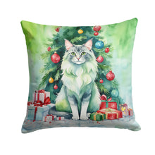 Load image into Gallery viewer, Oriental Longhair Cat By the Christmas Tree Throw Pillow