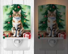 Load image into Gallery viewer, Owyhee Bob Cat By the Christmas Tree Ceramic Night Light