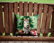 Load image into Gallery viewer, Owyhee Bob Cat By the Christmas Tree Throw Pillow - 14x14 Decorative Pillow – Art for Your Home &amp; Patio