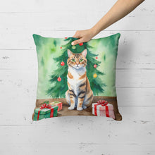 Load image into Gallery viewer, Owyhee Bob Cat By the Christmas Tree Throw Pillow