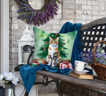 Load image into Gallery viewer, Owyhee Bob Cat By the Christmas Tree Throw Pillow