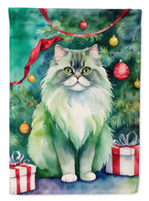 Load image into Gallery viewer, Persian Cat By the Christmas Tree House Flag