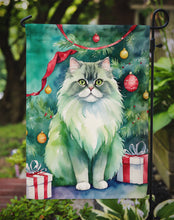 Load image into Gallery viewer, Persian Christmas Garden Flag - Cat by the Christmas Tree - Cat-Themed Holiday Yard Decor