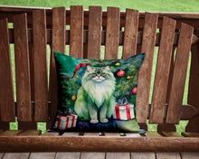 Load image into Gallery viewer, Persian Cat By the Christmas Tree Throw Pillow - 14x14 Decorative Pillow – Art for Your Home &amp; Patio