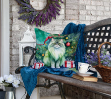 Load image into Gallery viewer, Persian Cat By the Christmas Tree Throw Pillow