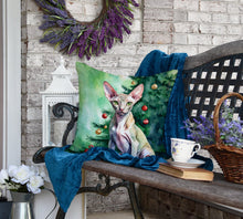Load image into Gallery viewer, Peterbald Cat By the Christmas Tree Throw Pillow