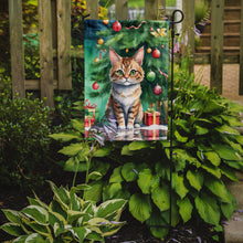 Load image into Gallery viewer, Pixie Bob Christmas Garden Flag - Cat by the Christmas Tree - Cat-Themed Holiday Yard Decor