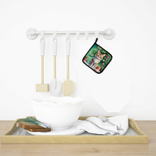 Load image into Gallery viewer, Pixie Bob Cat By the Christmas Tree Pot Holders - Set of 2 Decorative Kitchen Helpers | Made in the USA