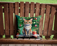 Load image into Gallery viewer, Pixie Bob Cat By the Christmas Tree Throw Pillow - 14x14 Decorative Pillow – Art for Your Home &amp; Patio