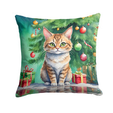 Load image into Gallery viewer, Pixie Bob Cat By the Christmas Tree Throw Pillow - 14x14 Decorative Pillow – Art for Your Home &amp; Patio