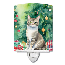 Load image into Gallery viewer, Pudelkatze Cat By the Christmas Tree Ceramic Night Light