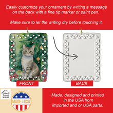 Load image into Gallery viewer, Pudelkatze Cat By the Christmas Tree Porcelain Ornament