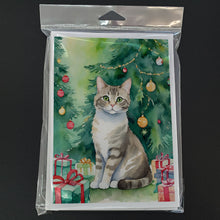 Load image into Gallery viewer, Pudelkatze Cat By the Christmas Tree Greeting Cards - Blank Note Cards – 8-Pack of Artist-Designed Cards with Envelopes