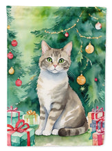 Load image into Gallery viewer, Pudelkatze Christmas Garden Flag - Cat by the Christmas Tree - Cat-Themed Holiday Yard Decor
