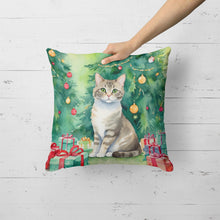 Load image into Gallery viewer, Pudelkatze Cat By the Christmas Tree Throw Pillow