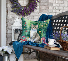Load image into Gallery viewer, Pudelkatze Cat By the Christmas Tree Throw Pillow