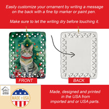 Load image into Gallery viewer, Raas Cat By the Christmas Tree Porcelain Ornament