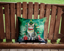 Load image into Gallery viewer, Raas Cat By the Christmas Tree Throw Pillow - 14x14 Decorative Pillow – Art for Your Home &amp; Patio