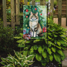 Load image into Gallery viewer, Ragamuffin Christmas Garden Flag - Cat by the Christmas Tree - Cat-Themed Holiday Yard Decor