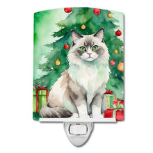 Load image into Gallery viewer, Ragdoll Cat By the Christmas Tree Ceramic Night Light