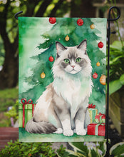 Load image into Gallery viewer, Ragdoll Christmas Garden Flag - Cat by the Christmas Tree - Cat-Themed Holiday Yard Decor