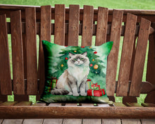 Load image into Gallery viewer, Ragdoll Cat By the Christmas Tree Throw Pillow - 14x14 Decorative Pillow – Art for Your Home &amp; Patio