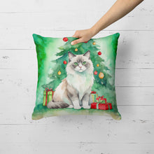 Load image into Gallery viewer, Ragdoll Cat By the Christmas Tree Throw Pillow
