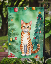 Load image into Gallery viewer, Safari Christmas Garden Flag - Cat by the Christmas Tree - Cat-Themed Holiday Yard Decor