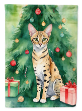 Load image into Gallery viewer, Savannah Christmas Garden Flag - Cat by the Christmas Tree - Cat-Themed Holiday Yard Decor
