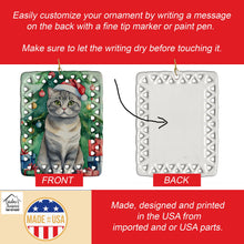 Load image into Gallery viewer, Scottish Fold Cat By the Christmas Tree Porcelain Ornament