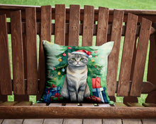 Load image into Gallery viewer, Scottish Fold Cat By the Christmas Tree Throw Pillow - 14x14 Decorative Pillow – Art for Your Home &amp; Patio