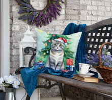 Load image into Gallery viewer, Scottish Fold Cat By the Christmas Tree Throw Pillow