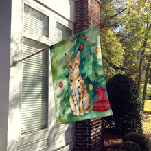 Load image into Gallery viewer, Serengeti Cat By the Christmas Tree House Flag
