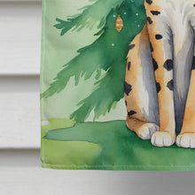 Load image into Gallery viewer, Serengeti Cat By the Christmas Tree House Flag