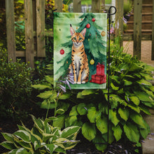 Load image into Gallery viewer, Serengeti Christmas Garden Flag - Cat by the Christmas Tree - Cat-Themed Holiday Yard Decor