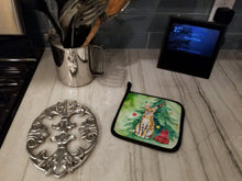 Load image into Gallery viewer, Serengeti Cat By the Christmas Tree Pot Holders - Set of 2 Decorative Kitchen Helpers | Made in the USA